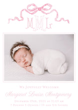 Load image into Gallery viewer, Classic Bow Baby Announcement