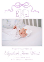 Load image into Gallery viewer, Classic Bow Baby Announcement