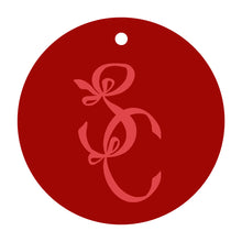 Load image into Gallery viewer, Bow Monogram Round Tag