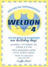 Load image into Gallery viewer, Batman Birthday Invitation