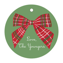 Load image into Gallery viewer, Plaid Bow Round Tag