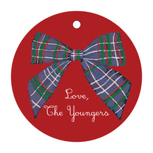 Load image into Gallery viewer, Plaid Bow Round Tag
