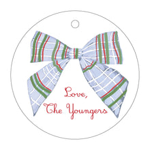Load image into Gallery viewer, Plaid Bow Round Tag