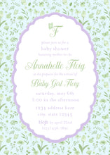 Load image into Gallery viewer, Lilac/Turq Summer Floral Invitation