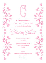 Load image into Gallery viewer, Pink Floral Monogram Invitation