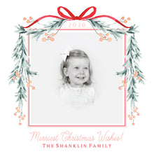 Load image into Gallery viewer, Bow & Berries Square Card - Pink/Red