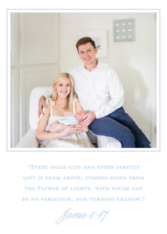 Monogram Cross Baby Announcement