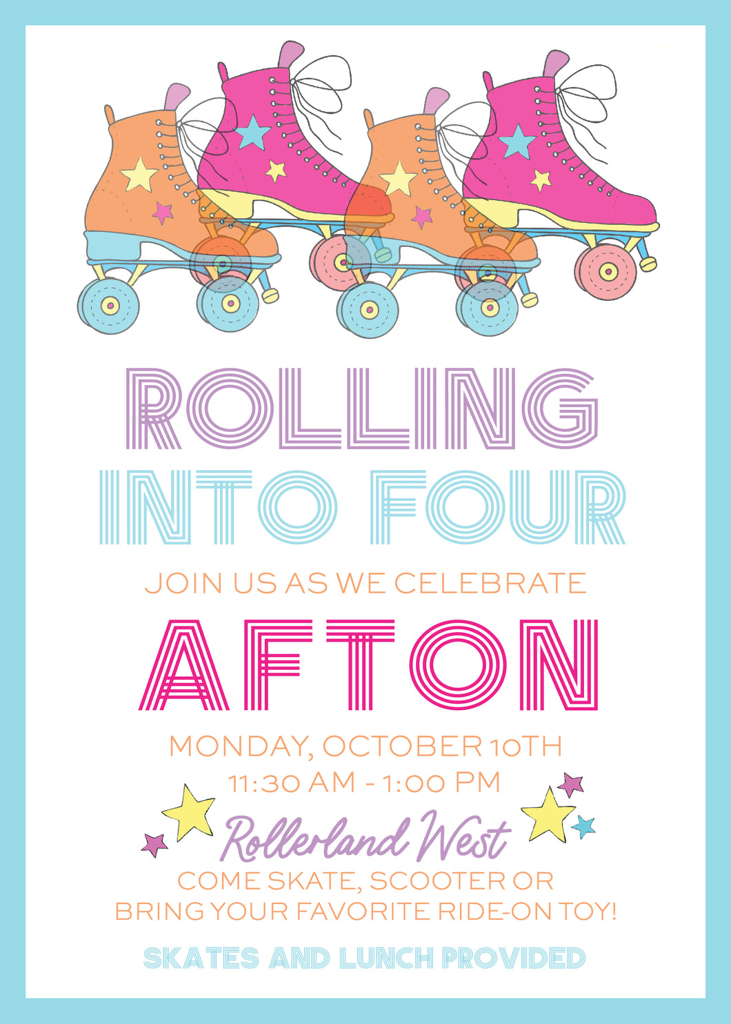 Roller Skate Invitation