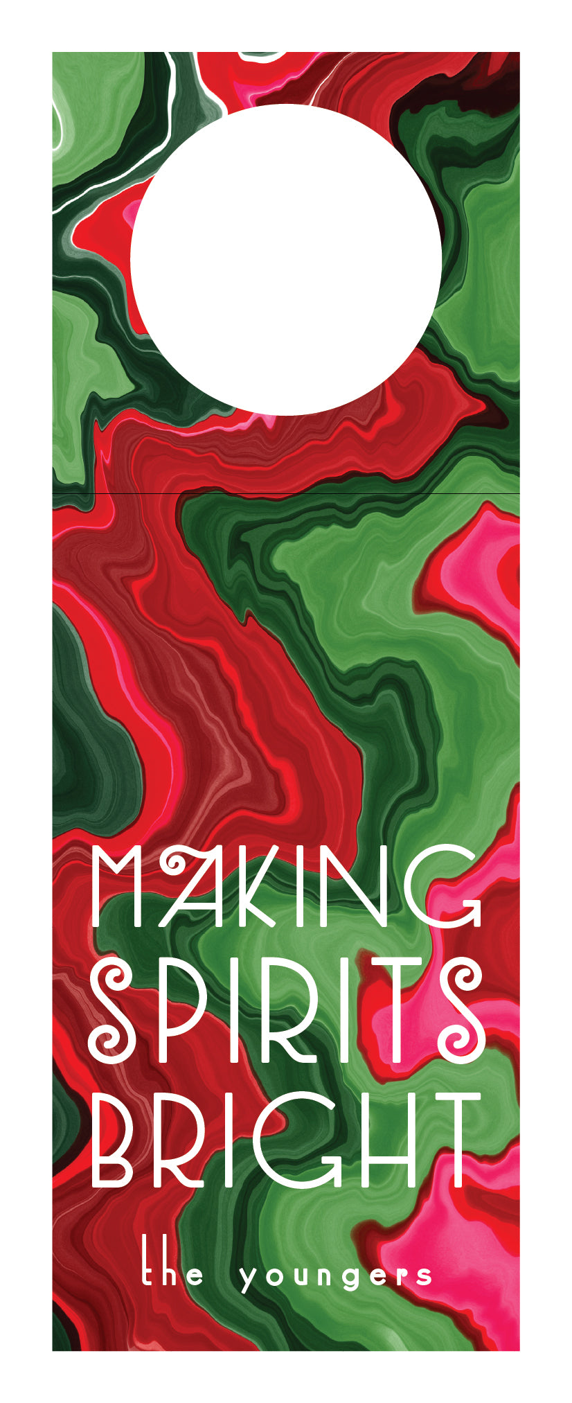 Christmas Marble Wine Tag