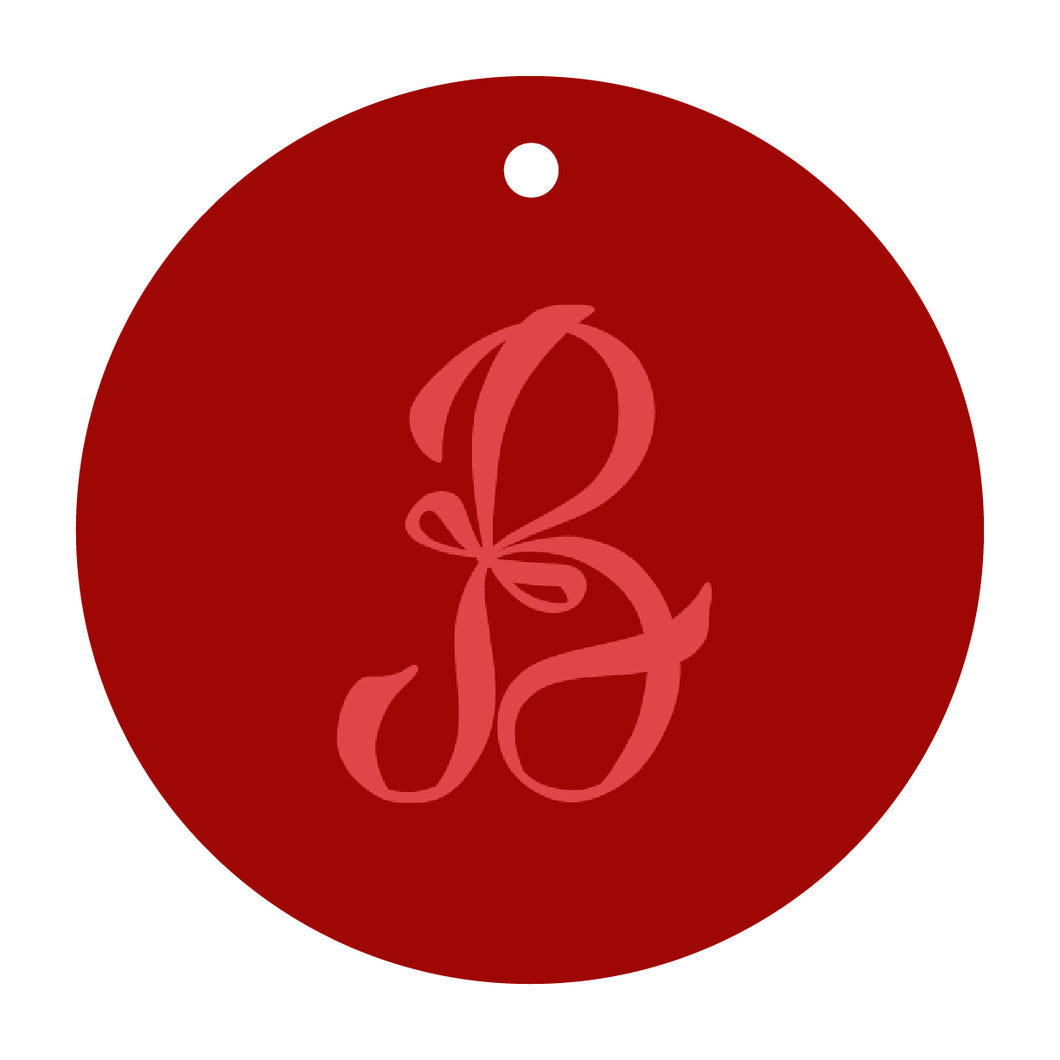 Bow Monogram Round Tag