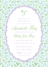 Load image into Gallery viewer, Lilac/Turq Summer Floral Invitation
