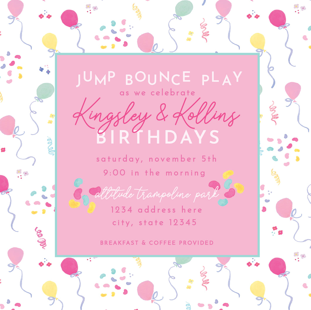 Jumping Beans Invitation