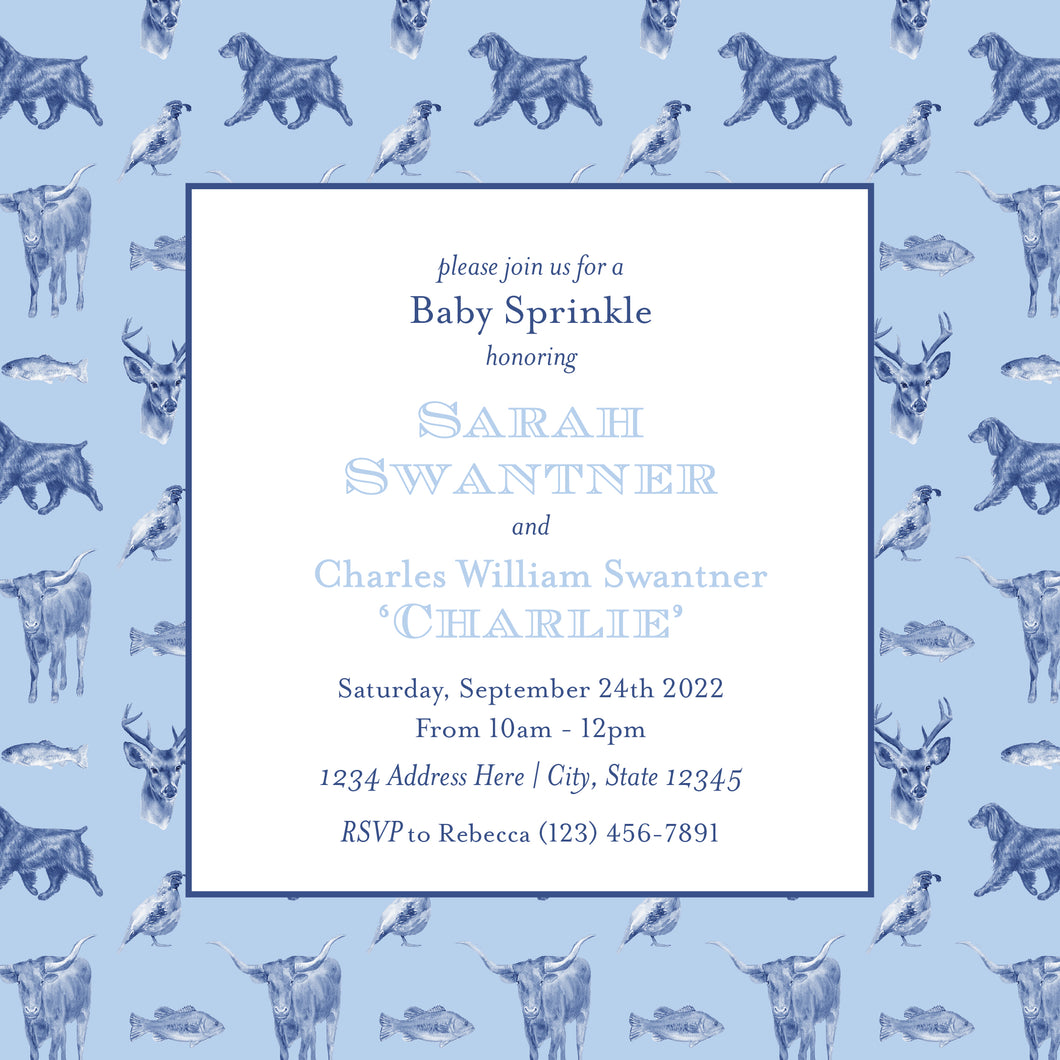 Sportsman Menagerie Invitation