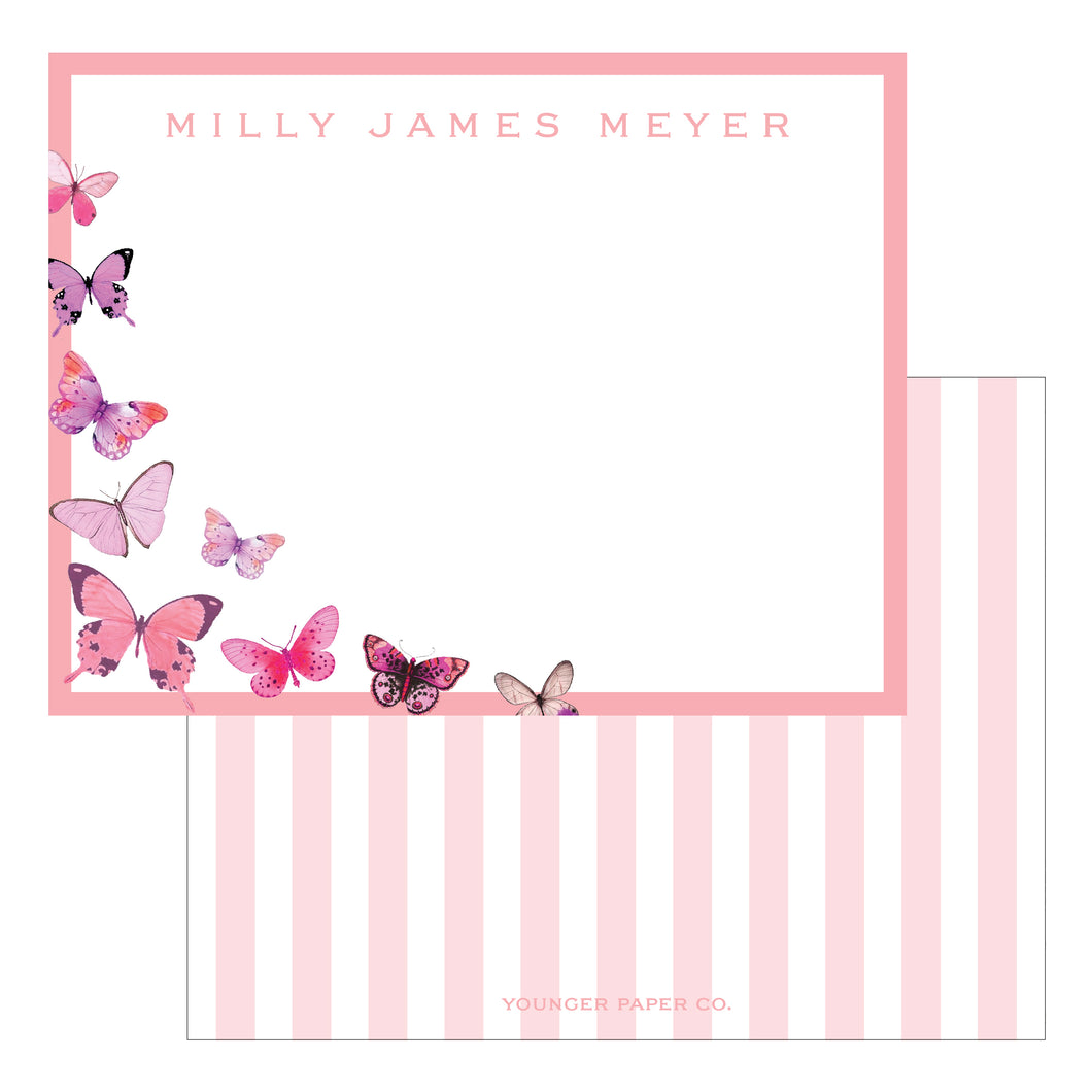 Pink/Lilac Butterfly Stationery Set