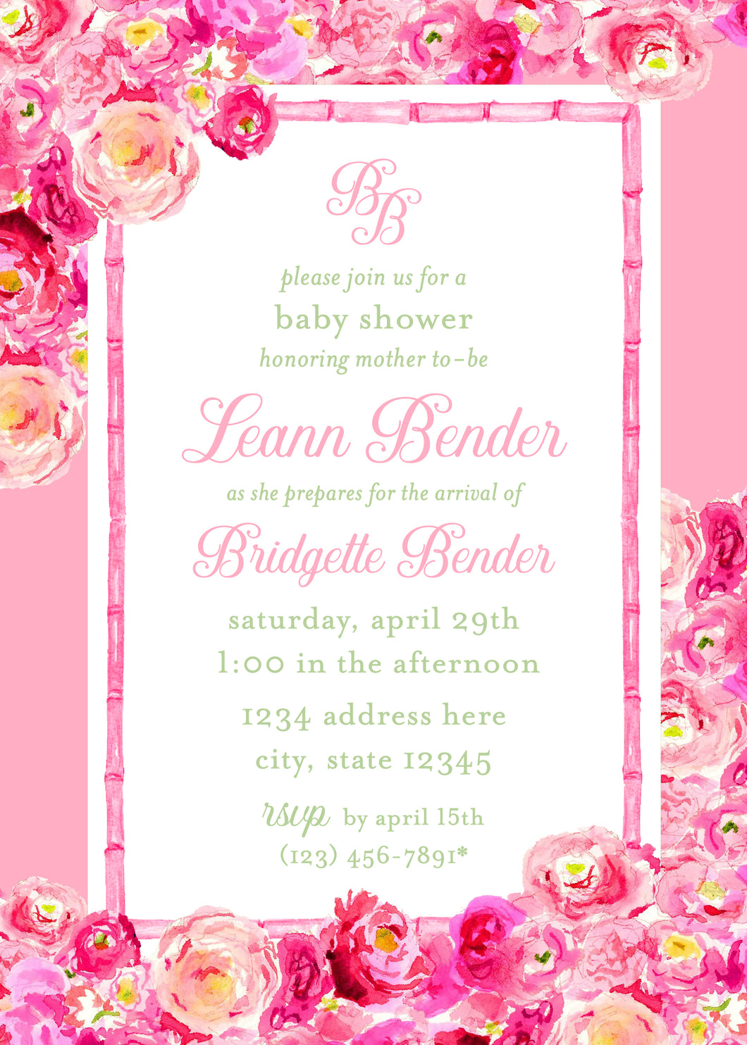 Palm Beach Floral Invitation