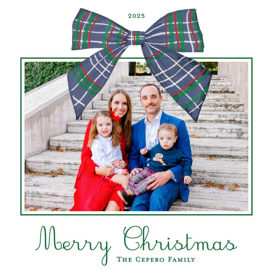 Plaid Bow Square Card