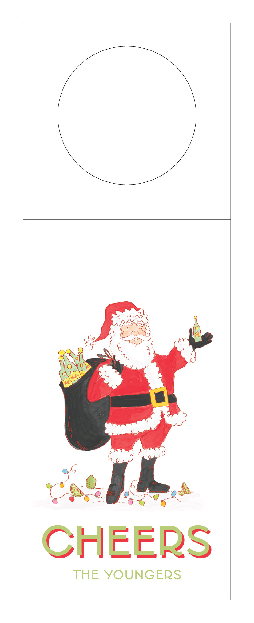 Ranch Water Santa Wine Tag