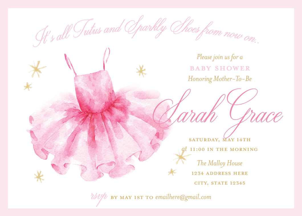 Tutus & Sparkly Shoes Invitation