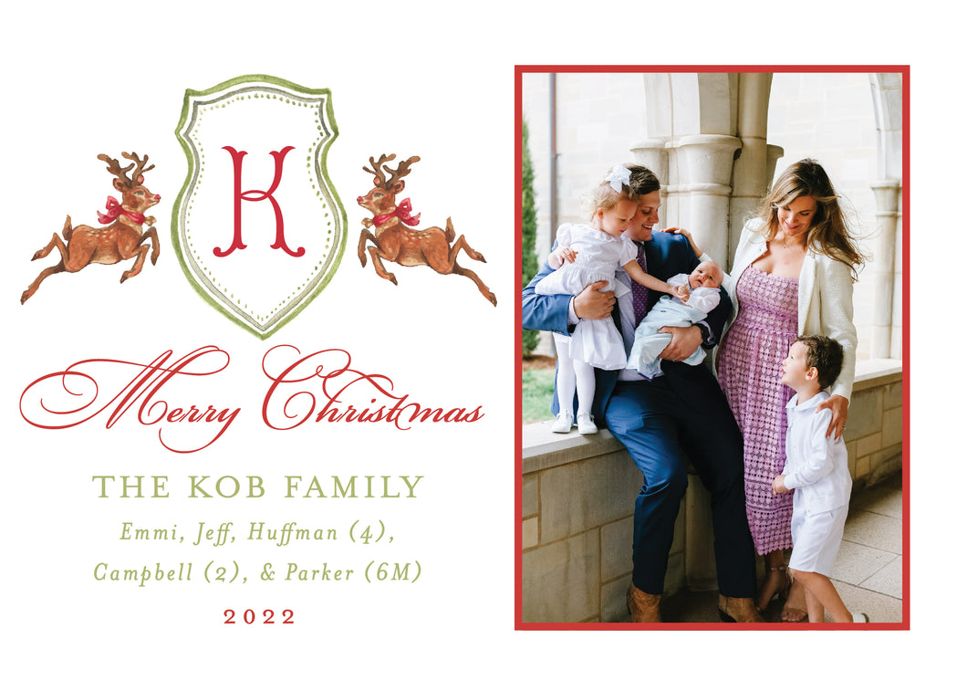 Reindeer Crest Card (H)
