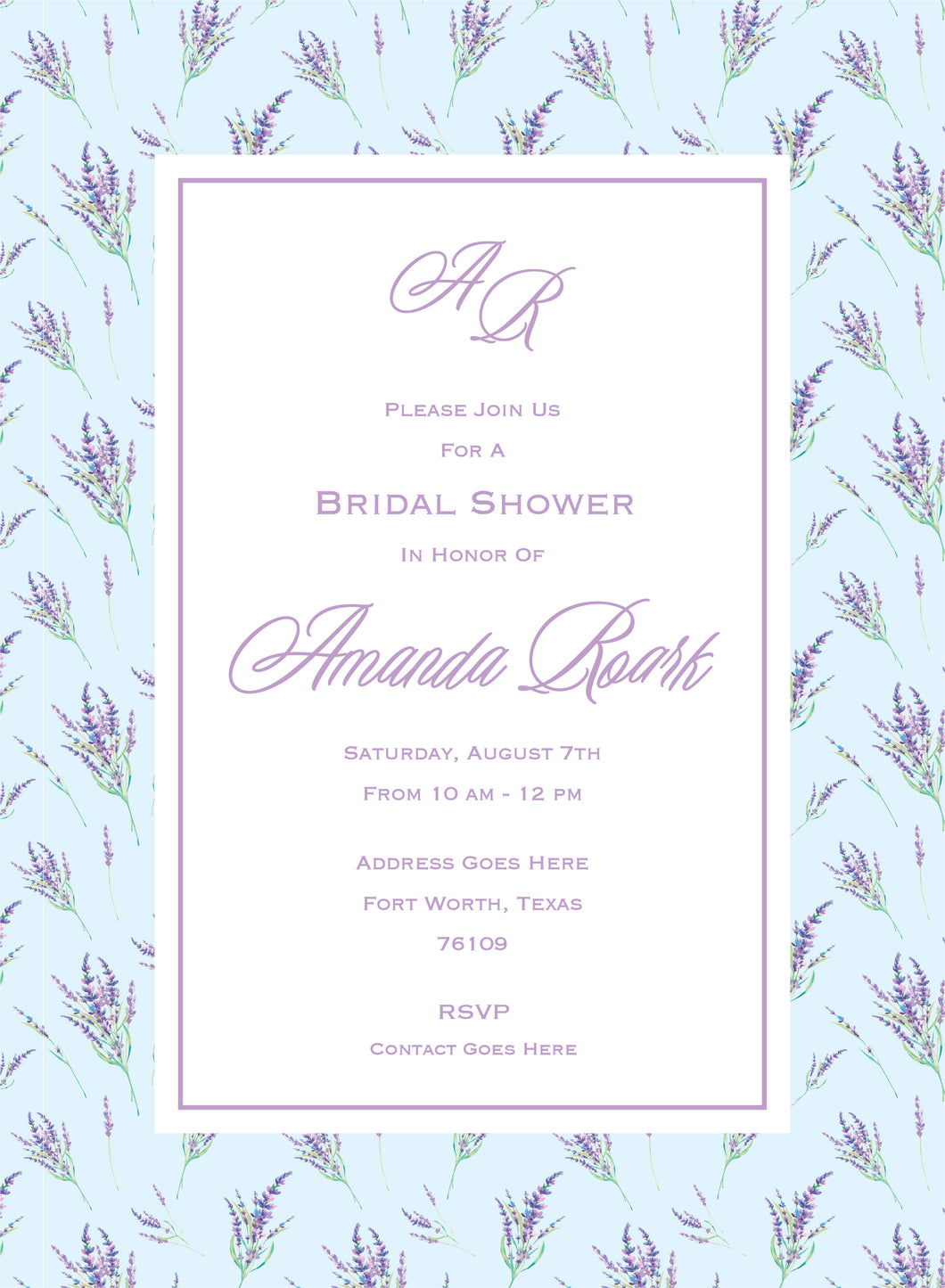 Lavender Invitation