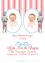 Load image into Gallery viewer, Nutcracker Bow Card - Blue/Red
