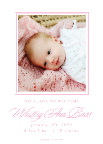 Classic Baby Card - Pink