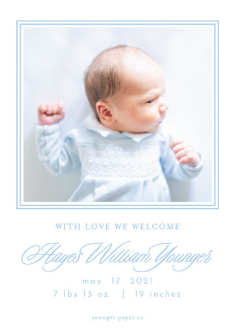 Classic Baby Card - Blue