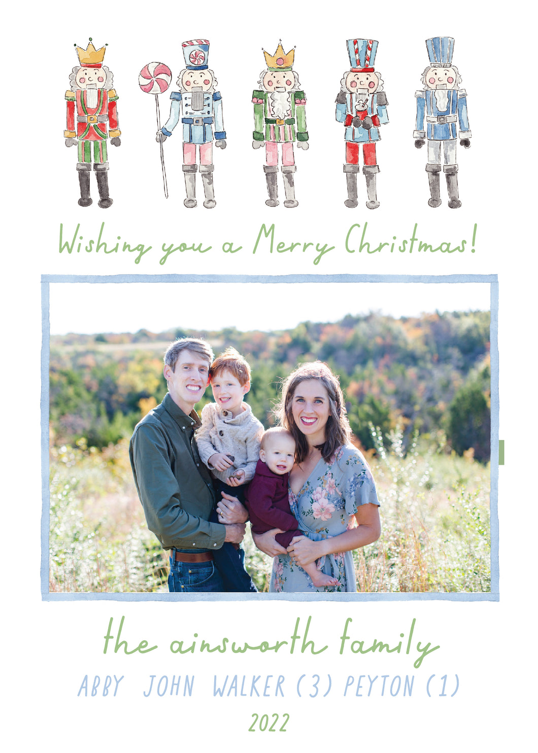 Whimsy Nutcracker Card - Blue/Green